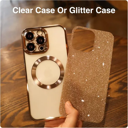 Miniatura 2 de Bonita funda ondulada con purpurina para iPhone 14 Pro Max, funda Kawaii Bling Sparkle para mujeres y niñas, marco ondulado de TPU suave delgado