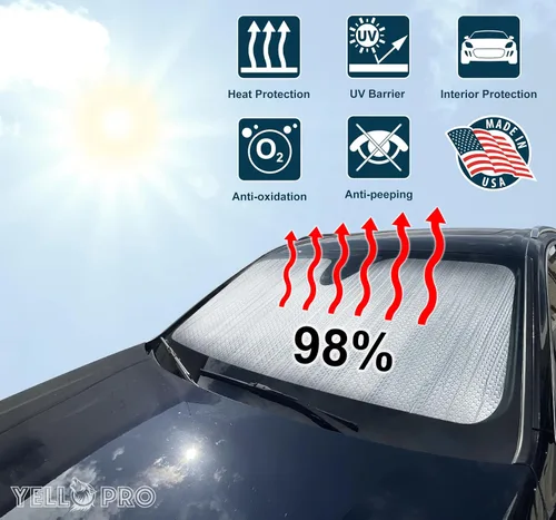 Miniatura 2 de YelloPro - Parasol para parabrisas delantero de ajuste personalizado para Ford Maverick Pickup 2022, 2023, 2024, 2025, 2026, híbrido, XL, XLT