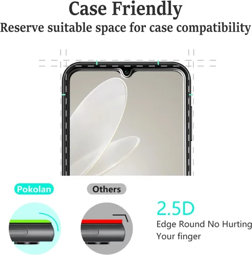 Miniatura 6 de Pokolan Paquete de 3 protectores de pantalla de privacidad para Samsung Galaxy S23 FE/ A54 5G antiespía privado de vidrio templado, antiarañazos