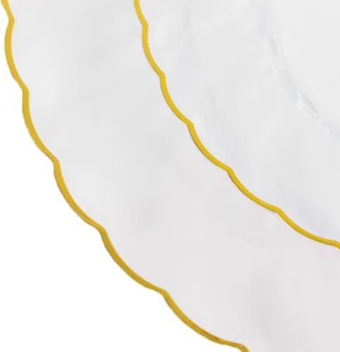 Miniatura 9 de Efavormart - Paquete de 10 platos de plástico transparente para fiestas, platos redondos desechables de postre de ensalada de 7.5 pulgadas con borde