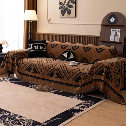 Miniatura 61 de ROOMLIFE Manta Funda Azteca Bohemia para Sofá, Decoración del Hogar Estilo Granja, Fundas de Sofá para Loveseat, Sofás de 2/3 Cojines, Apta
