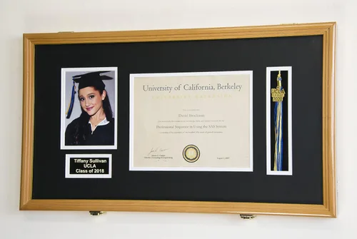 Miniatura 24 de Marco de diploma de graduación personalizado con borla, tapa de fotos grabado, vitrina para certificado de 11 x 8.5 pulgadas con colores Acabado