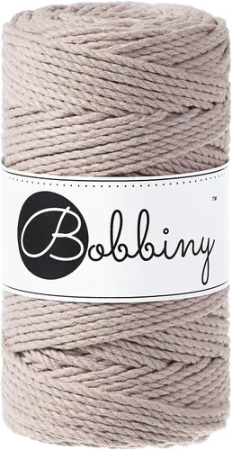 Miniatura 25 de Bobbiny Cordón de macramé regular de 0.118 in y 3 capas (aguamarina), 108yds/330 pies (100% algodón reciclado)