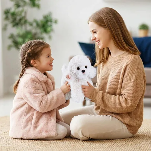 Miniatura 6 de CU-MATE Juguetes de peluche para perros de 12 pulgadas, simulación, realista y realista, suave, juguetes de peluche hechos a mano, regalo para niños