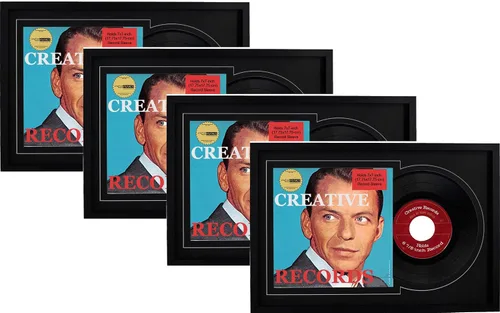 Miniatura 13 de Creative Picture Frames Marco de disco individual de vinilo de 7 pulgadas con doble paspartú negro y negro de 6 7/8 pulgadas y cubierta de 7 x 7