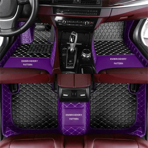 Miniatura 14 de Personaliza las alfombrillas de cuero de lujo de protección para todo tipo de clima para automóviles, SUV y camiones según el modelo automotriz beige