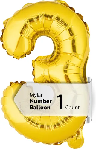 Miniatura 36 de Restaurantware-Balloonify Globo de Número de 16 Pulgadas, 1 Globo Digital para Fiesta - Número 5, Auto-Sellado, Acabado de Mylar de Folio Dorado, Oro