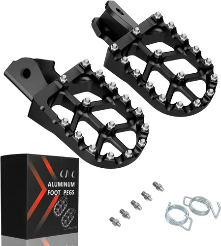 JFG RACING - Estribos para motos de cross con muelles, pedales de aluminio CNC 7075 para Surron Light Bee X y S/E Ride Pro SS/CRF150F CRF230F Negro