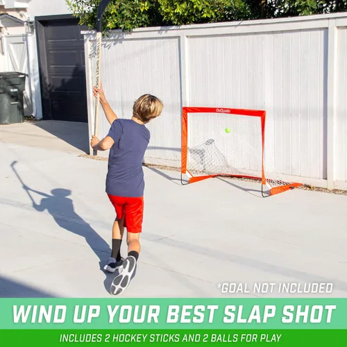 Miniatura 3 de GoSports Street Hockey - Choose Between Goal Set with Sticks, Balls (6 Pack) or Sticks (2 Pack)