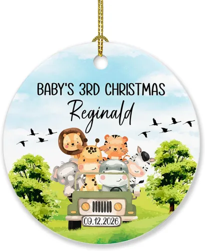 Miniatura 12 de Adorno de Navidad de la segunda Navidad del bebé 2026, marco de fotos de corona, adorno de segunda Navidad para papá, mamá, nombre de bebé