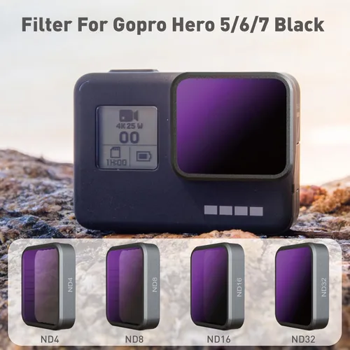 Miniatura 2 de MRC ND4 - Filtro para GoPro Hero 5 6 7 Negro, AGC Optics Glass, 30 capas de revestimiento multiresistente, filtros de densidad neutra