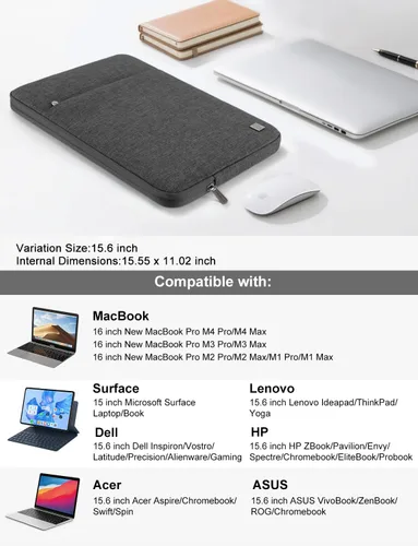 Miniatura 2 de DOMISO Funda para laptop MacBook Pro M4/M3/M2/M1 Pro/Max A3403 A3186 A2991 A2780 A2485 A2141, compatible con HP Lenovo Dell XPS 16 de 15.6 pulgadas