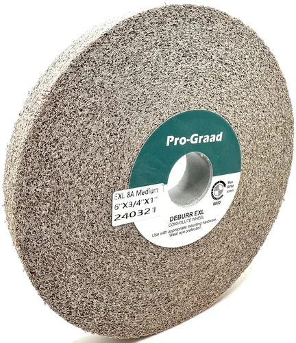 Miniatura 9 de EXL Rueda de Desbarbado - 6" x 1" x 1" 8S Fino - Carburo de Silicio - Rueda para Desbarbado, Acabado y Pulido de Metal - Convoluta - 09549-1 Pack
