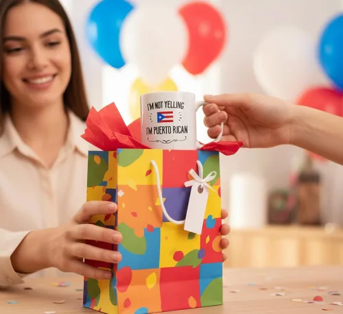 Miniatura 5 de Casitika Recuerdos y Regalos Graciosos de Puerto Rico. No Estoy Gritando, Soy Puertorriqueño Taza de Café. Idea de Regalo para Hombres y Mujeres