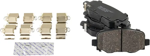 Miniatura 4 de TRQ Kit de pastillas de freno trasero y rotor, kit químico de freno, pastillas de freno de cerámica compatible con Jeep Cherokee 2015-2017 2014-2021