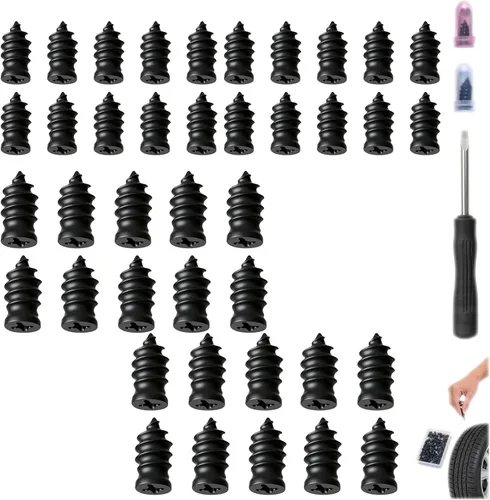 Miniatura 8 de Kit de clavos de goma para reparación de neumáticos con 2 tamaños, tapones de reparación de neumáticos para automóvil, motocicleta, camión