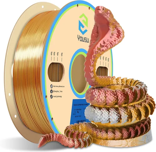Miniatura 25 de Yousu Seda de Doble Color Filamento PLA para 3D Impresora Filamento Coextrusión PLA Multicolor Filamento PLA 1.75mm (± 0.03 mm) Compatible