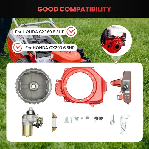 Miniatura 5 de Kit de conversión de arranque eléctrico para motor GX160/GX200 - Motor de arranque de 12 V, volante e interruptor de llave Kit de motor