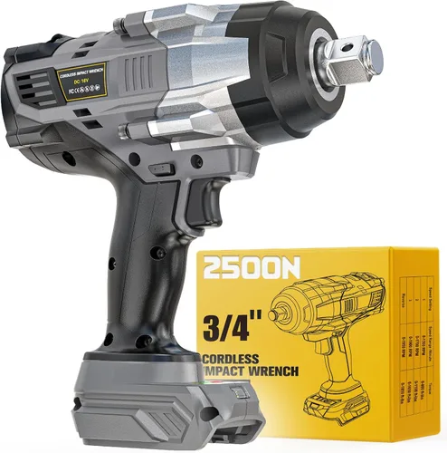 Miniatura 8 de DIYtoolifz - Llave de impacto inalámbrica de 3/4" compatible con batería Dewalt 20V: controlador de alto par de 1850 pies-libra (2500 N.m)