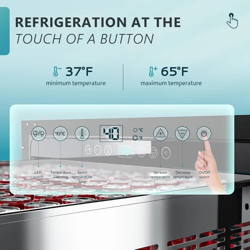 Miniatura 4 de EUHOMY Refrigerador bajo mostrador de 24 pulgadas con doble cajón, refrigerador de bebidas al aire libre a prueba de inclemencias del tiempo
