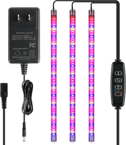Miniatura 14 de iPower Luz LED de crecimiento con espectro completo para plantas de interior, cuello de cisne ajustable, 5 niveles regulables, 3 modos de Blanco