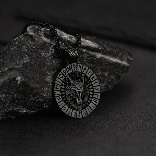 Miniatura 9 de FaithHeart Collar con colgante de lobo vikingo nórdico para hombres y mujeres, acero inoxidable, chapado en oro de 18 quilates, joyería con embalaje