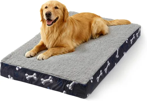 Miniatura 12 de Cama ortopédica impermeable para perros grandes y medianos de 35 x 22 pulgadas - Cama de espuma tipo cartón de huevos para jaula de mascotas