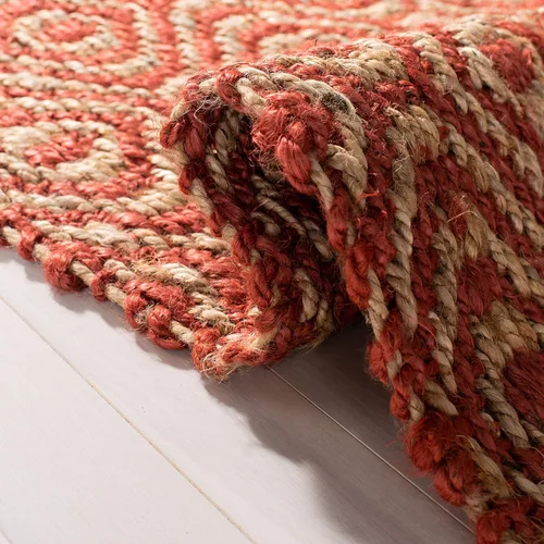 Miniatura 8 de SAFAVIEH Natural Fiber Collection NF445A - Alfombra de pasillo de 2 pies 6 pulgadas x 8 pies, color óxido, hecha a mano con flecos, ideal para zonas