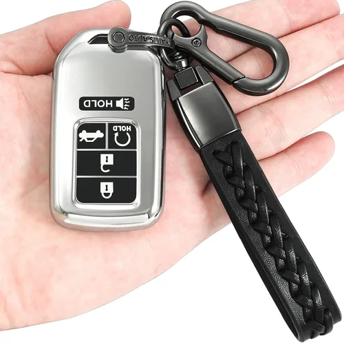 Miniatura 7 de Kirsnda Funda para llavero Honda, con llavero, TPU suave para proteger la carcasa de la llave del coche, compatible con Civic Accord Pilot CR-V Azul