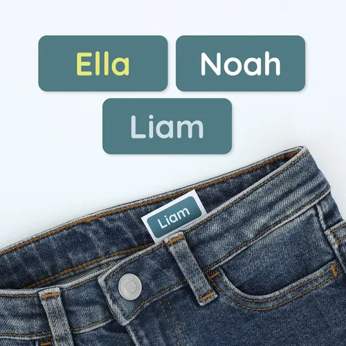 Miniatura 16 de TeddyLabels - Etiquetas de ropa para hogar de ancianos (120) – Etiquetas adhesivas con nombre para ropa y artículos personales. Etiquetas Azul