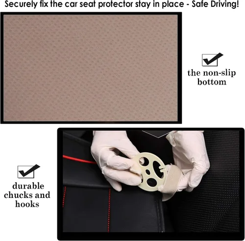 Miniatura 4 de Funda para asiento delantero de automóvil, cojín de ajuste universal, transpirable, antideslizante, para automóvil, camión, oficina, piel sintética