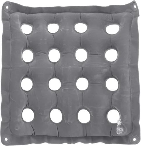 PATIKIL Cojín de asiento inflable, cojín de asiento de aire portátil, transpirable, flocado, cuadrado, para el hogar, sillas de ruedas, sillas de