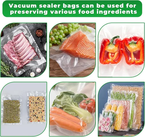 Miniatura 6 de Bolsas selladoras al vacío, 50 bolsas texturizadas de sellado al vacío de 6 x 10 pulgadas, grado comercial, sin BPA, resistentes, ideales