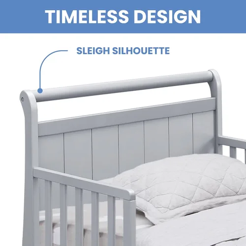 Miniatura 7 de Delta Children - Cama de madera estilo carruaje para niños pequeños, color gris