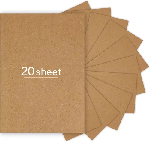 20 hojas de cartulina marrón de 8.5 x 11 pulgadas, papel de manualidades marrón pesado de 8.82 oz/m² para manualidades, tarjetas, invitaciones y