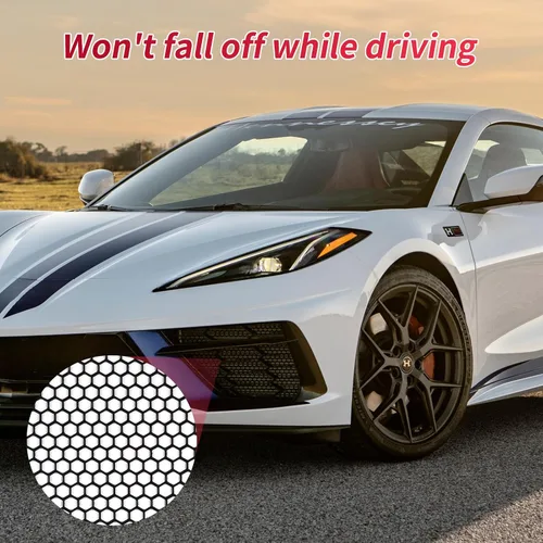 Miniatura 6 de AggAuto Malla de ventilación para automóvil compatible con Chevy Corvette C8 2020-2023, 2 piezas de aleación de aluminio con agujero de panal