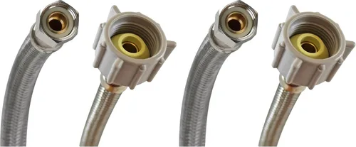 Miniatura 7 de Fluidmaster B1T06 - Conector de inodoro de acero inoxidable trenzado, rosca de compresión hembra de 3/8 x rosca hembra de 7/8, 6 pulgadas de longitud