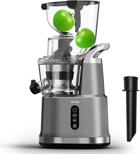 Miniatura 7 de SiFENE Máquina exprimidora de prensa en frío, boca grande, apertura de 3.268 in, exprimidor de masticación lenta entera, fácil de limpiar, para jugo