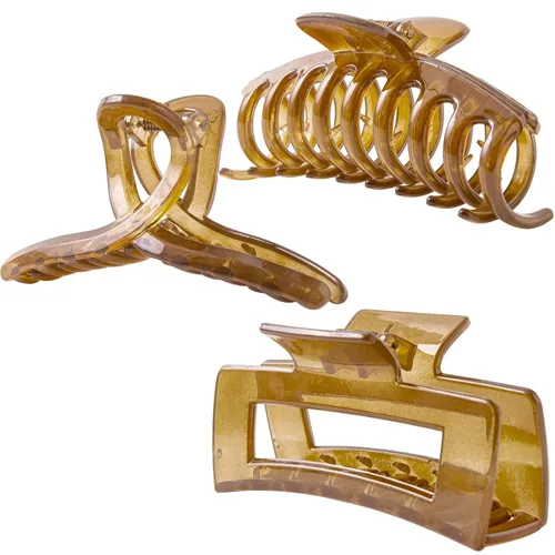 Miniatura 19 de Pinzas grandes para el cabello grueso, fino y fino, dientes de sujeción fuerte, pinzas de mandíbula granate entrelazadas para mujeres, juego de 3