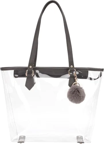 Miniatura 8 de Bolso de hombro transparente grande con colgante de felpa