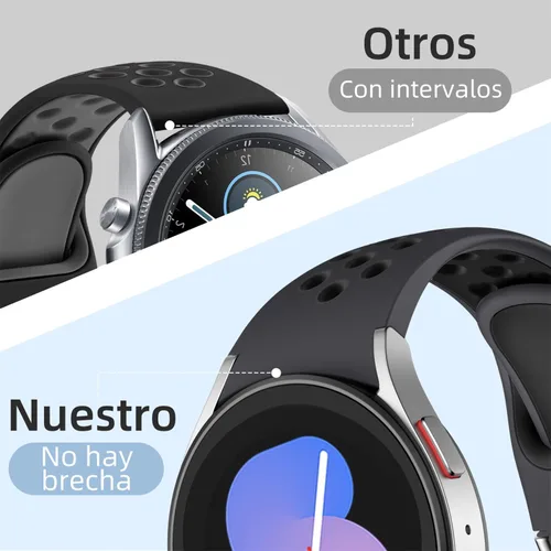 Miniatura 2 de DaQin - Correa deportiva sin huecos compatible con Samsung Galaxy Watch 7/6/5/4 Bandas 40mm 44mm/Galaxy Watch FE/Watch 6 4 Classic 43mm 47mm 42mm
