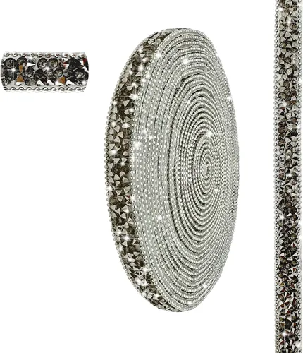 Miniatura 10 de Cinta de Diamantes de Imitación de Resina AB Autoadhesiva de 6 Yardas, Tiras de Cristal, Cinta Brillante de Diamantes de Imitación de Resina