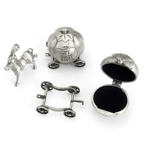 Miniatura 6 de Yoption Baby First Haircut Keepsake and First Dental Fairy Box Set, Zinc Alloy Pumpkin Carriage Baby Drop Tooth, caja de almacenamiento de recuerdo