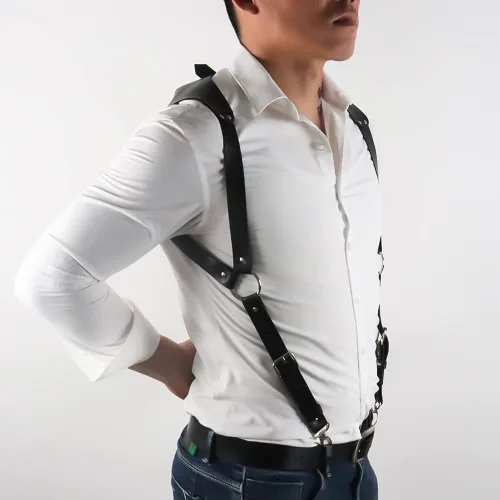 Miniatura 3 de NBMARLS Men Half Body Chest Belt Adjustable Leather Belts Buckles Sexy Punk Chest Belt