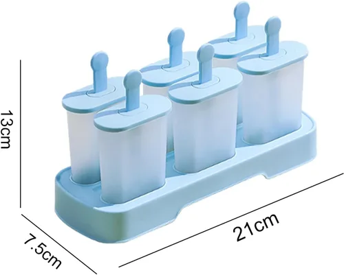 Miniatura 7 de Juego de moldes para paletas, 6 piezas con palitos, máquina de paletas de hielo, sin BPA, moldes para paletas de hielo de fácil liberación, moldes
