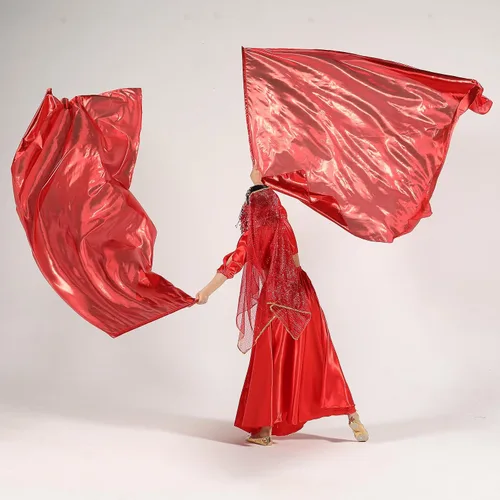 Miniatura 4 de MUNAFIE Banderas de adoración para danza, alabanza, banderas de iglesia para adoración, Banderas de Danza, color rojo