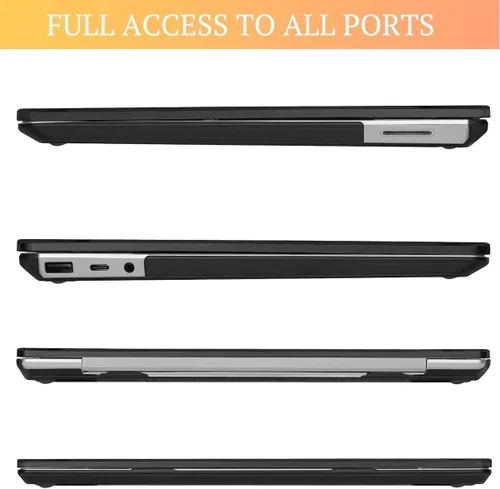 Miniatura 7 de CISSOOK Crystal Black - Funda para laptop Microsoft Surface de 12.4 pulgadas, carcasa rígida de plástico negra con cubierta de teclado para laptop