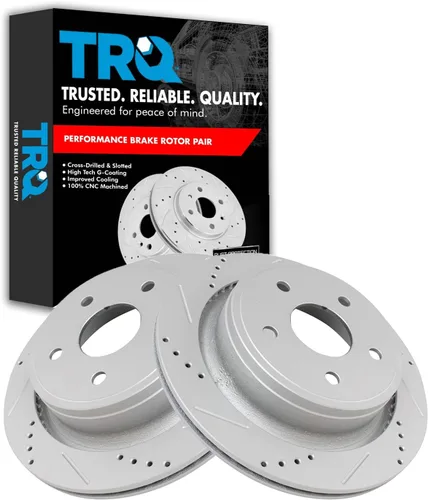Miniatura 136 de TRQ Juego de rotores de freno de rendimiento trasero con revestimiento G premium compatible con Mazda 6 2014-2021