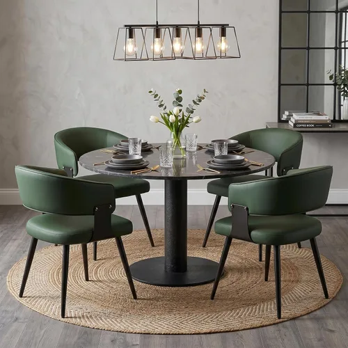 Miniatura 23 de Dining Chairs Set of 2, Modern Upholstered Faux Leather Kitchen Chairs with Curved Back, Easy to Assemble & Clean for Dining Room, Restaurant, Cafe