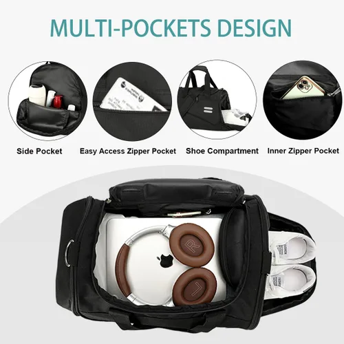 Miniatura 3 de Urbanstand Bolsa de gimnasio para hombres y mujeres - Bolsa de lona de 30 litros con compartimento para zapatos, bolsa de lona resistente al agua